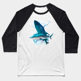 Sharks swimming together The Blue Shark Baseball T-Shirt